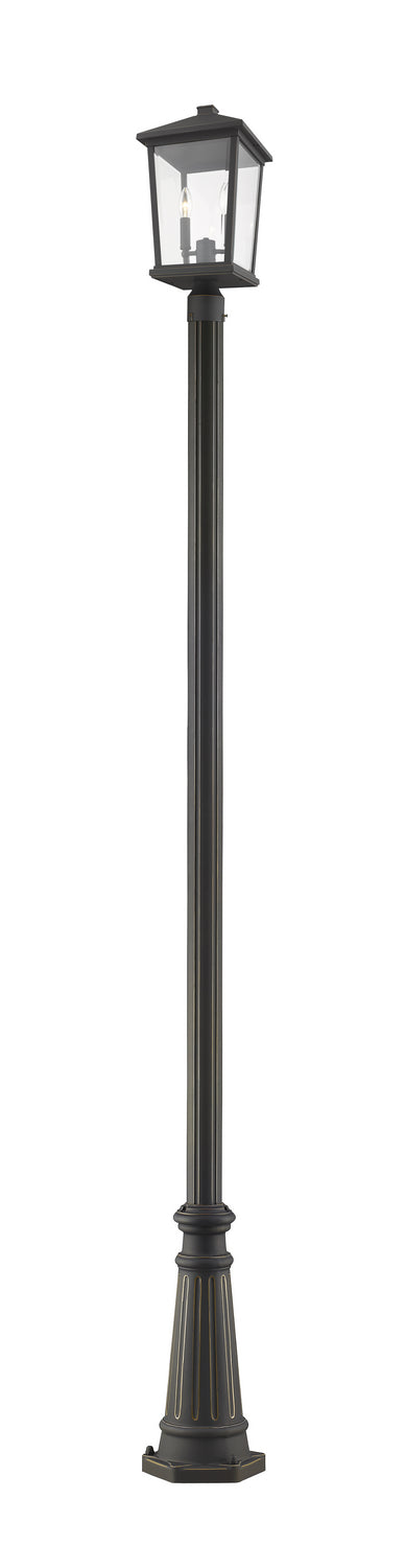 Z-Lite Canada - Two Light Outdoor Post Mounted Fixture - Beacon - Oil Rubbed Bronze- Union Lighting Luminaires Decor