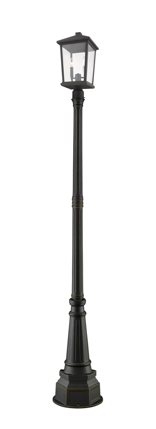 Z-Lite Canada - Two Light Outdoor Post Mounted Fixture - Beacon - Oil Rubbed Bronze- Union Lighting Luminaires Decor