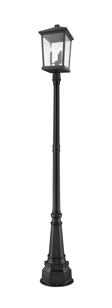 Z-Lite Canada - Three Light Outdoor Post Mounted Fixture - Beacon - Black- Union Lighting Luminaires Decor