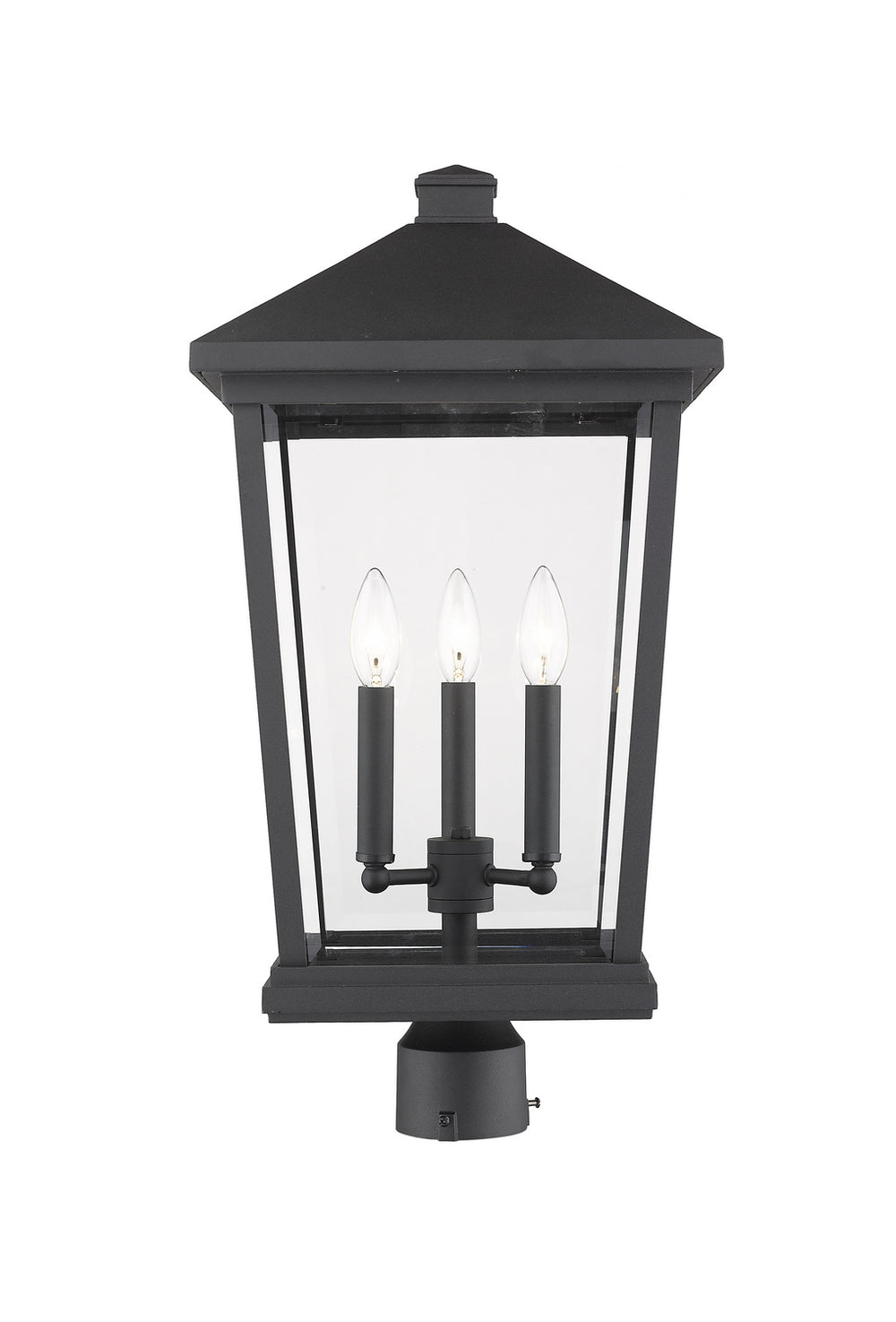 Z-Lite Canada - Three Light Outdoor Post Mount Fixture - Beacon - Black- Union Lighting Luminaires Decor