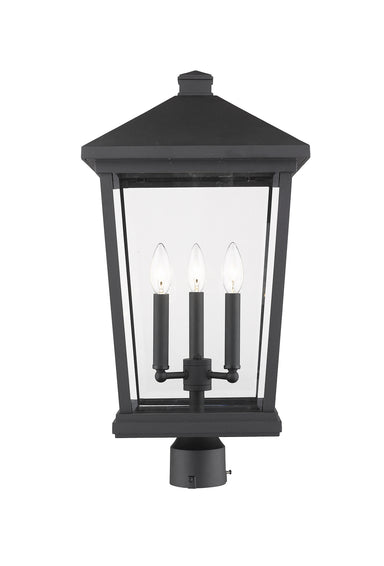 Z-Lite Canada - Three Light Outdoor Post Mount Fixture - Beacon - Black- Union Lighting Luminaires Decor