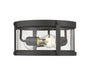Z-Lite Canada - Three Light Outdoor Flush Mount - Roundhouse - Black- Union Lighting Luminaires Decor