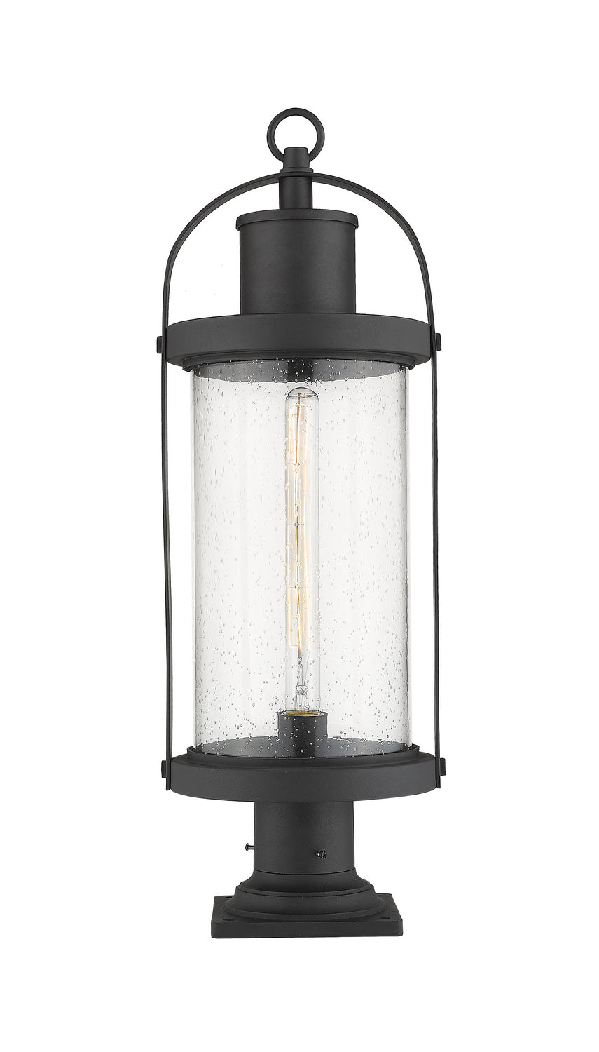 Z-Lite Canada - One Light Outdoor Pier Mounted Fixture - Roundhouse - Black- Union Lighting Luminaires Decor
