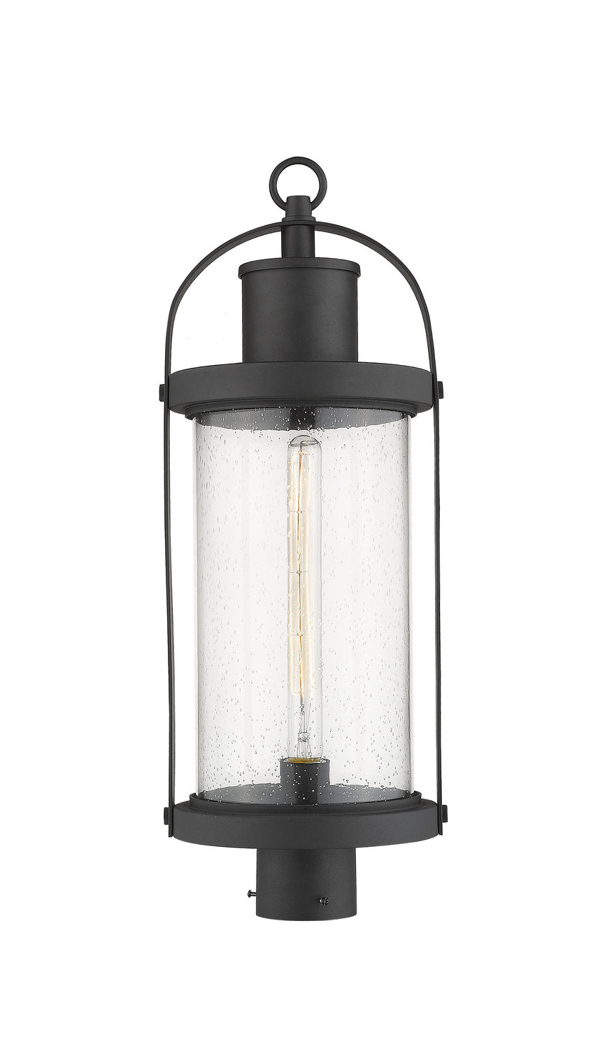 Z-Lite Canada - One Light Outdoor Post Mount Fixture - Roundhouse - Black- Union Lighting Luminaires Decor