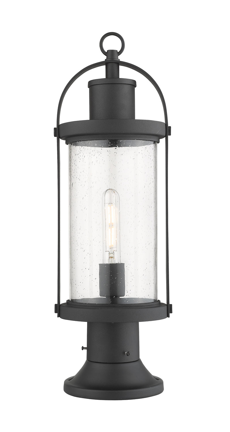 Z-Lite Canada - One Light Outdoor Pier Mounted Fixture - Roundhouse - Black- Union Lighting Luminaires Decor