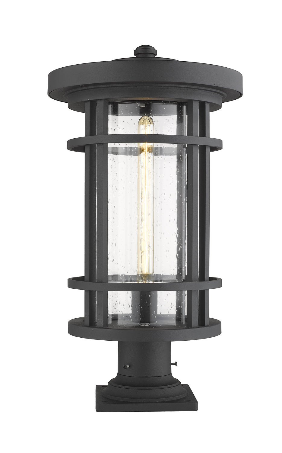 Z-Lite Canada - One Light Outdoor Pier Mount - Jordan - Black- Union Lighting Luminaires Decor