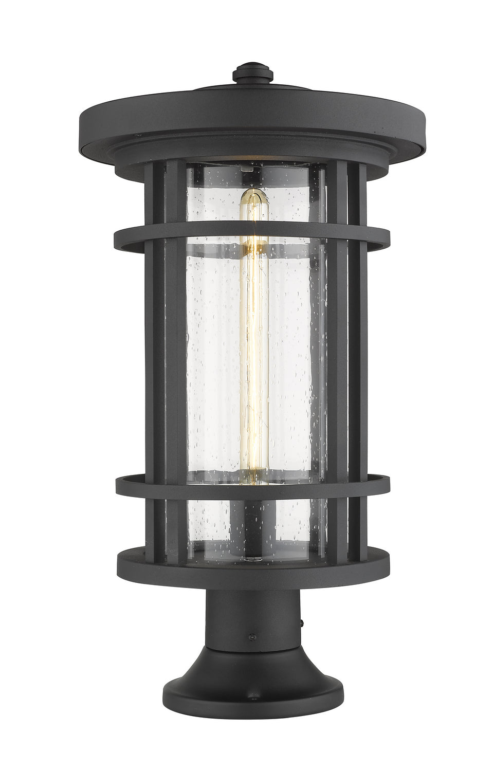 Z-Lite Canada - One Light Outdoor Pier Mount - Jordan - Black- Union Lighting Luminaires Decor