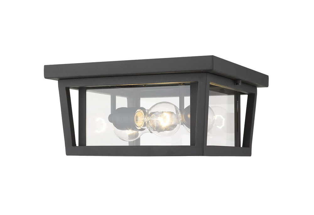 Z-Lite Canada - Three Light Outdoor Flush Mount - Seoul - Black- Union Lighting Luminaires Decor