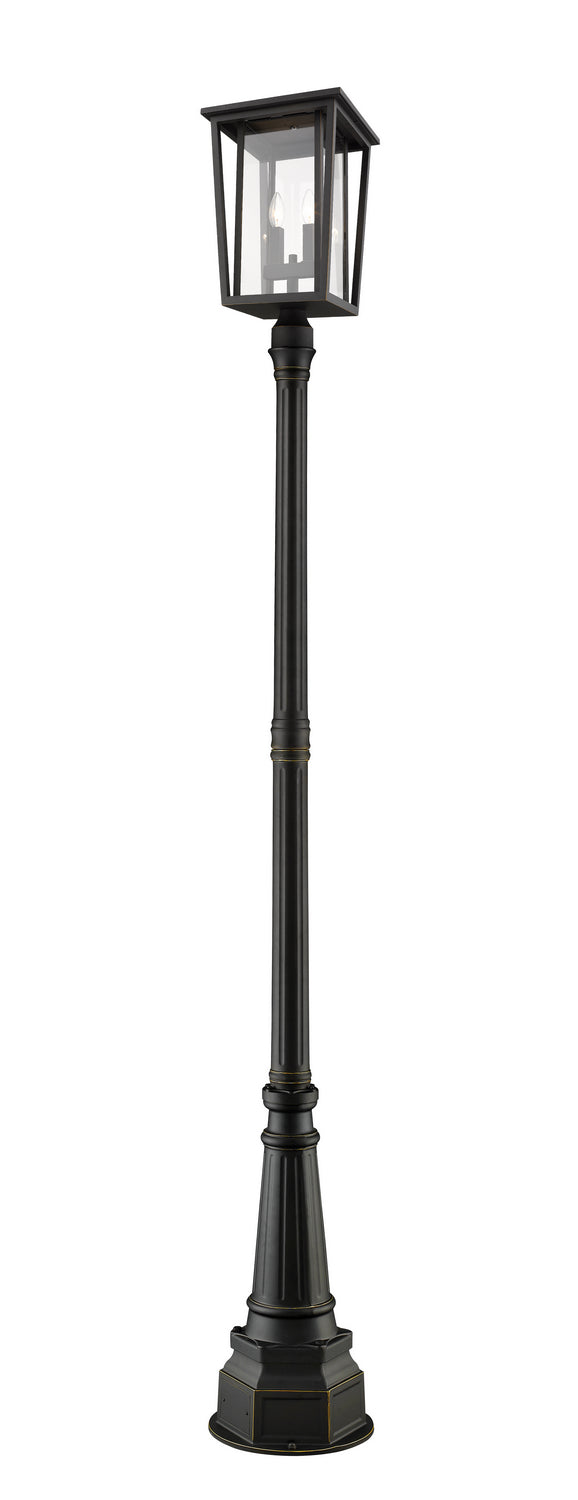 Z-Lite Canada - Two Light Outdoor Post Mounted Fixture - Seoul - Oil Rubbed Bronze- Union Lighting Luminaires Decor