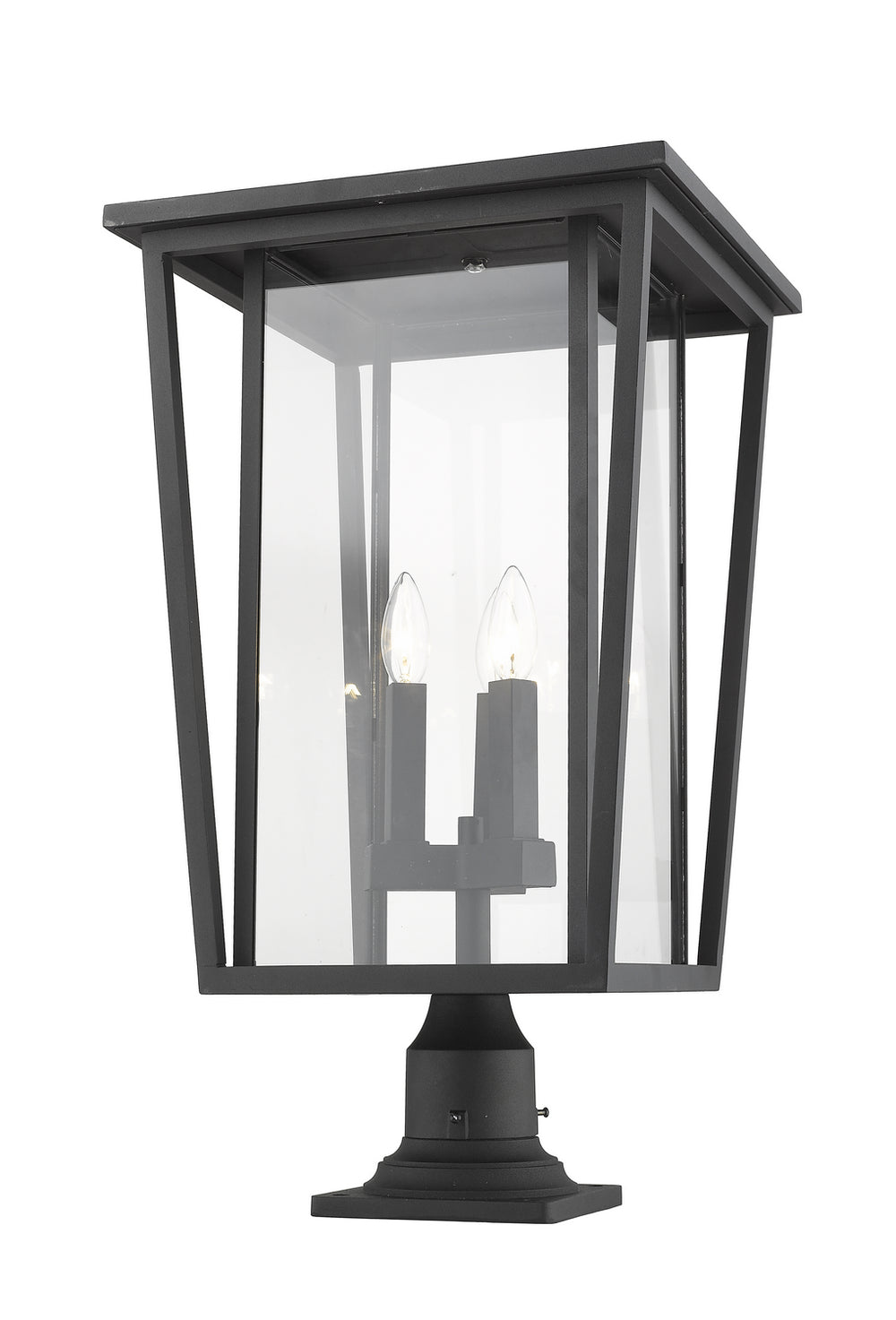 Z-Lite Canada - Three Light Outdoor Pier Mounted Fixture - Seoul - Black- Union Lighting Luminaires Decor
