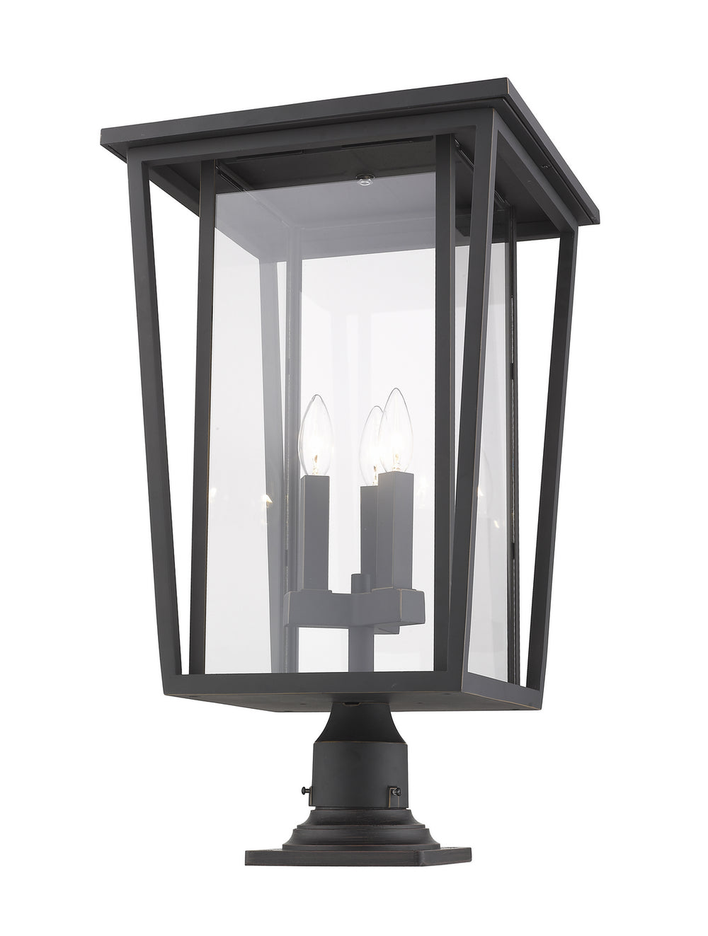 Z-Lite Canada - Three Light Outdoor Pier Mounted Fixture - Seoul - Oil Rubbed Bronze- Union Lighting Luminaires Decor