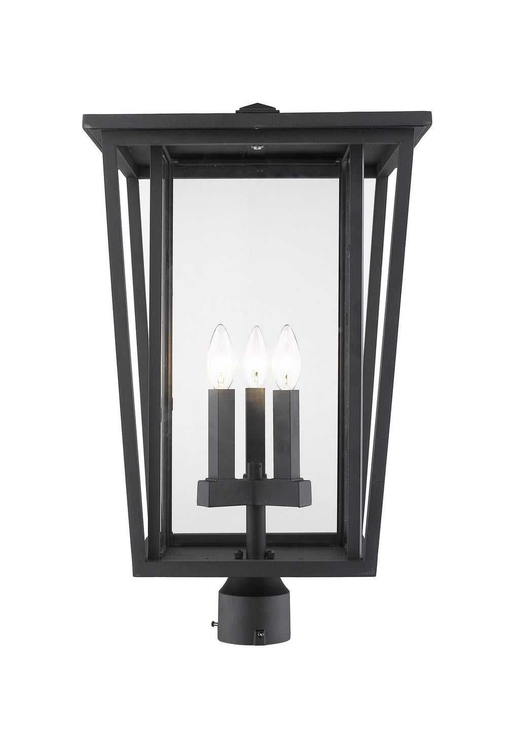 Z-Lite Canada - Three Light Outdoor Post Mount Fixture - Seoul - Black- Union Lighting Luminaires Decor