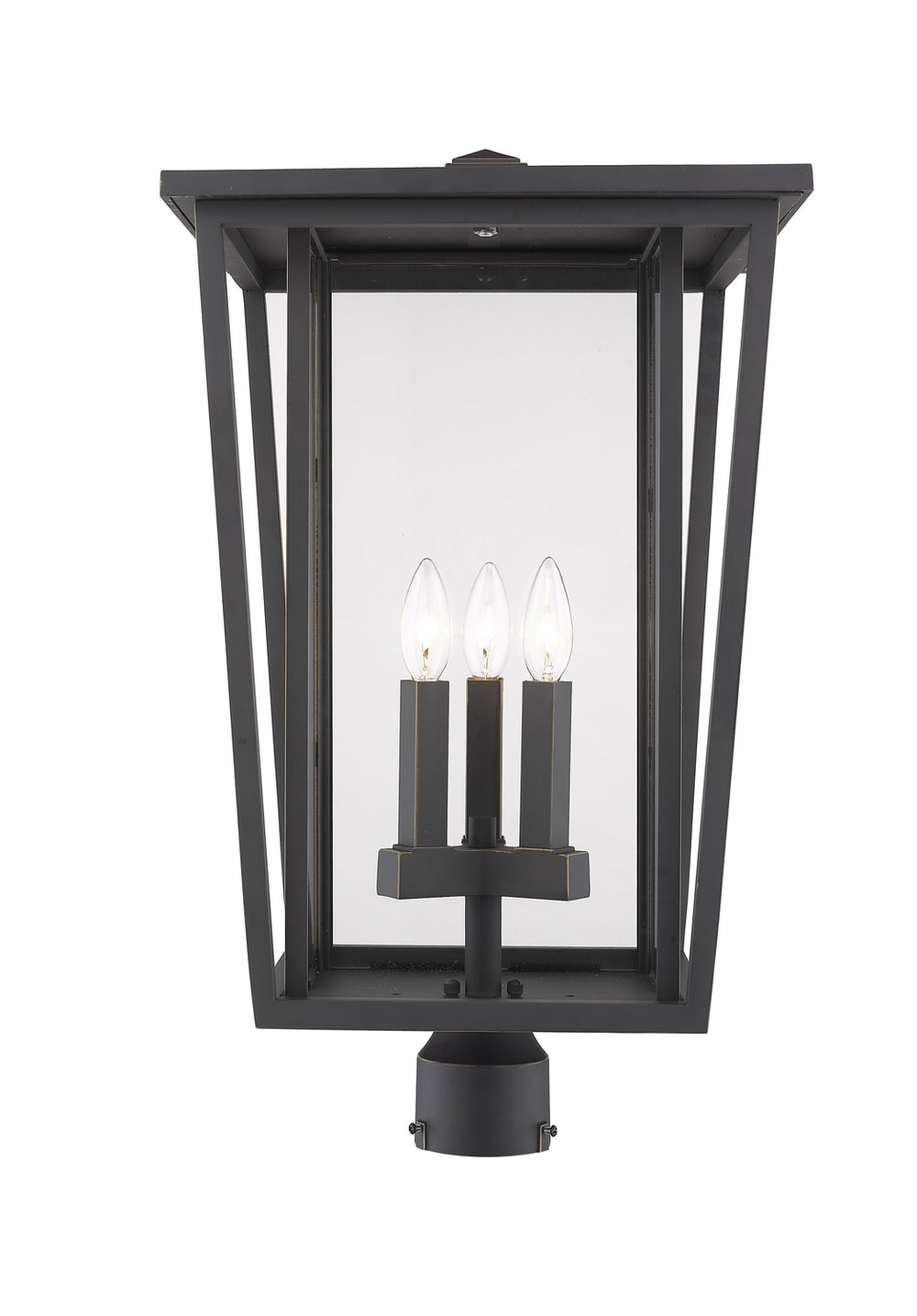 Z-Lite Canada - Three Light Outdoor Post Mount Fixture - Seoul - Oil Rubbed Bronze- Union Lighting Luminaires Decor