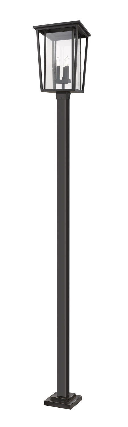 Z-Lite Canada - Three Light Outdoor Post Mounted Fixture - Seoul - Oil Rubbed Bronze- Union Lighting Luminaires Decor