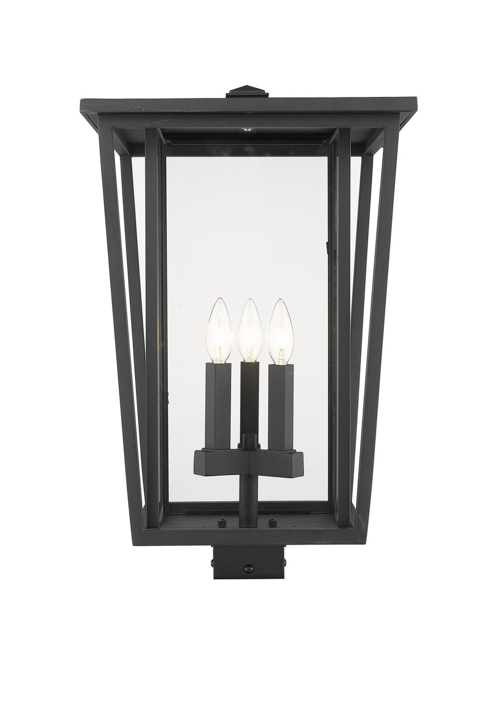 Z-Lite Canada - Three Light Outdoor Post Mount Fixture - Seoul - Black- Union Lighting Luminaires Decor