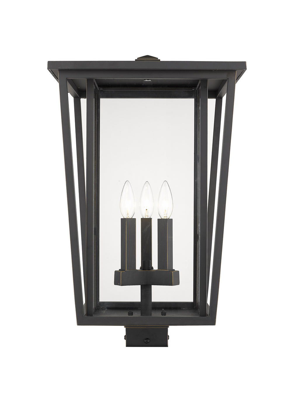 Z-Lite Canada - Three Light Outdoor Post Mount Fixture - Seoul - Oil Rubbed Bronze- Union Lighting Luminaires Decor