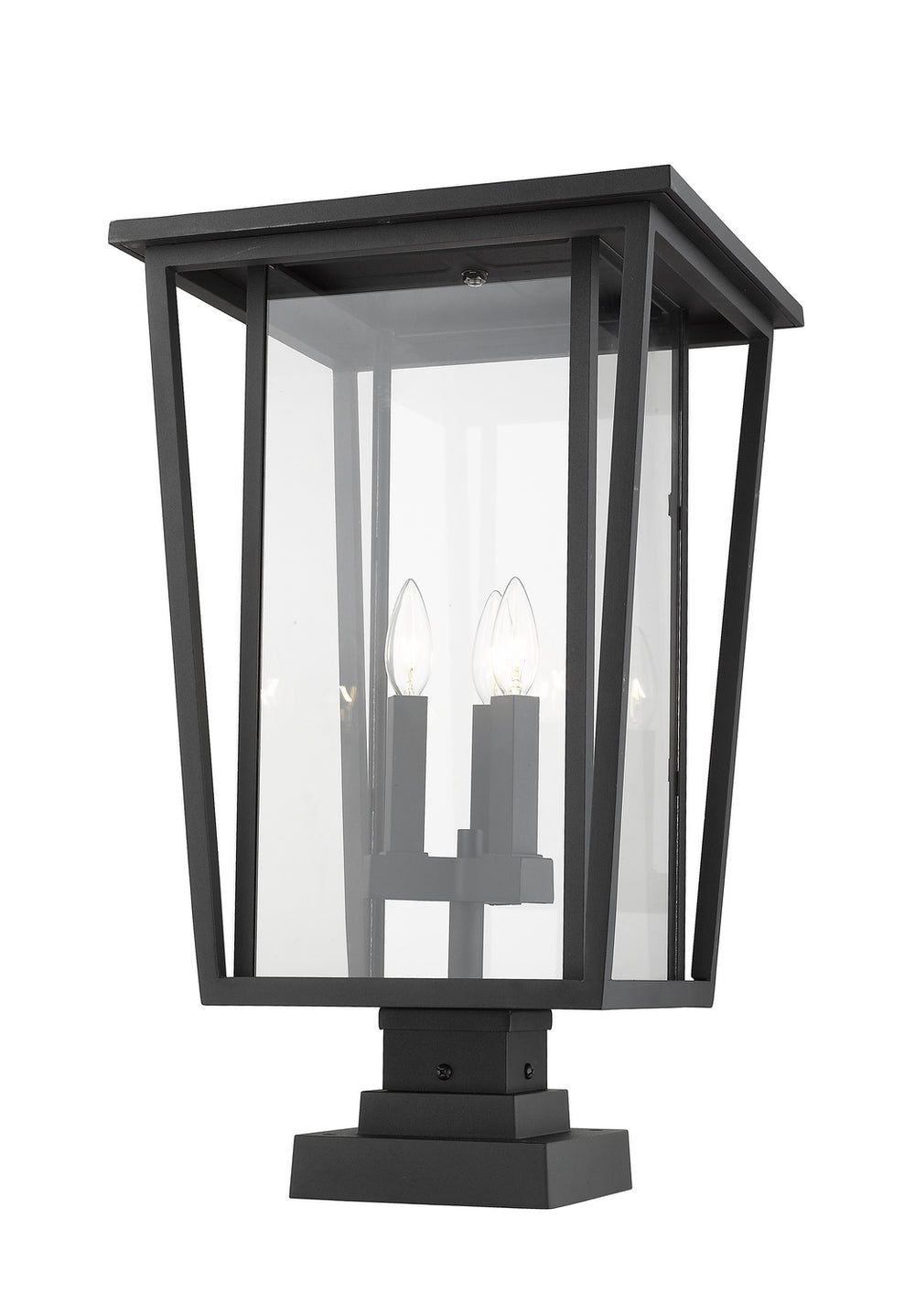 Z-Lite Canada - Three Light Outdoor Pier Mounted Fixture - Seoul - Black- Union Lighting Luminaires Decor