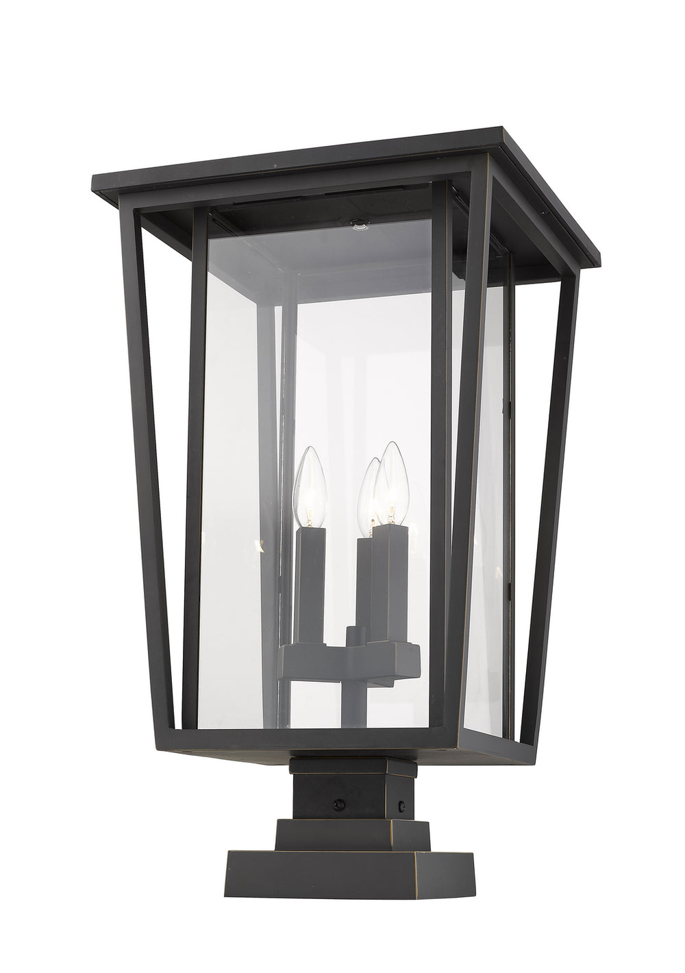 Z-Lite Canada - Three Light Outdoor Pier Mounted Fixture - Seoul - Oil Rubbed Bronze- Union Lighting Luminaires Decor