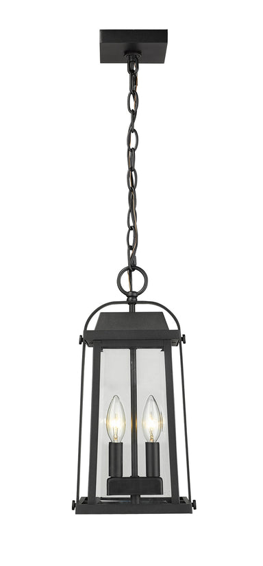 Z-Lite Canada - Two Light Outdoor Chain Mount - Millworks - Black- Union Lighting Luminaires Decor