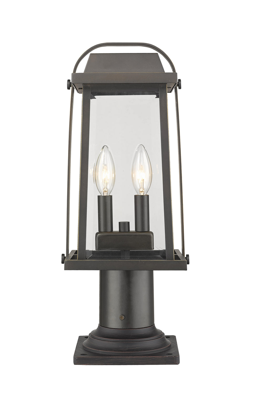 Z-Lite Canada - Two Light Outdoor Pier Mounted Fixture - Millworks - Oil Rubbed Bronze- Union Lighting Luminaires Decor