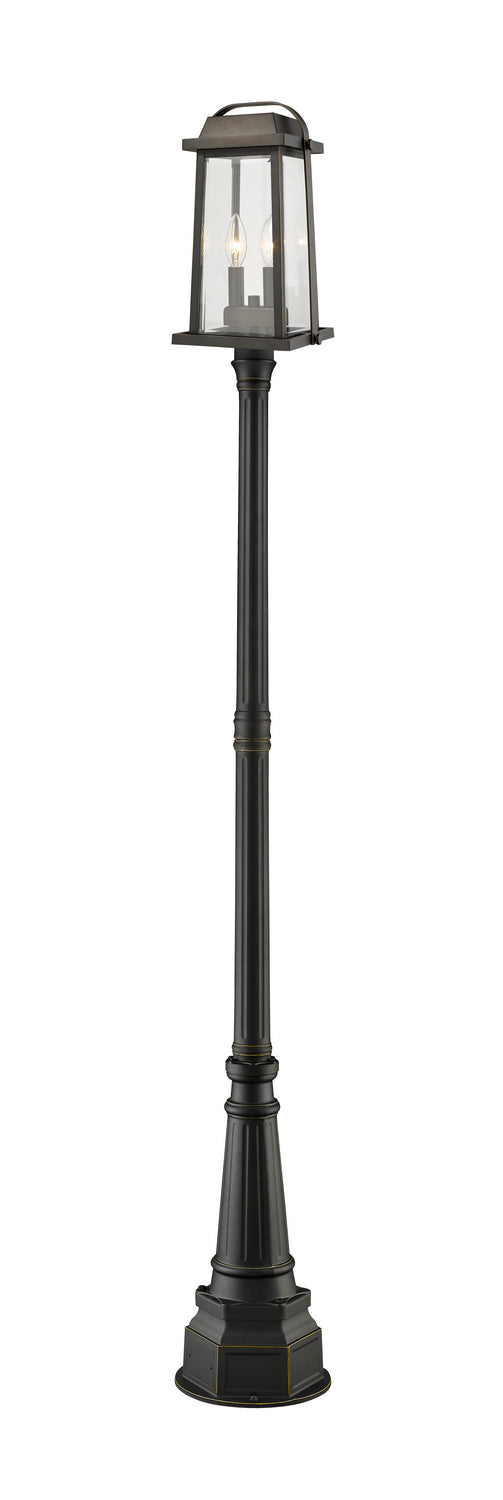 Z-Lite Canada - Two Light Outdoor Post Mounted Fixture - Millworks - Oil Rubbed Bronze- Union Lighting Luminaires Decor