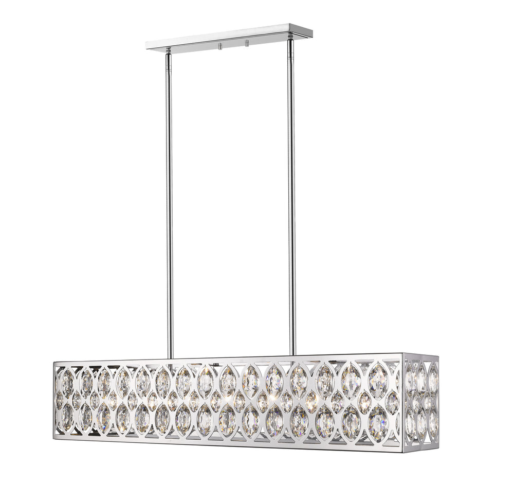 Z-Lite Canada - Seven Light Linear Chandelier - Dealey - Chrome- Union Lighting Luminaires Decor