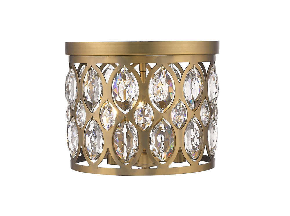 Z-Lite Canada - Three Light Flush Mount - Dealey - Heirloom Brass- Union Lighting Luminaires Decor
