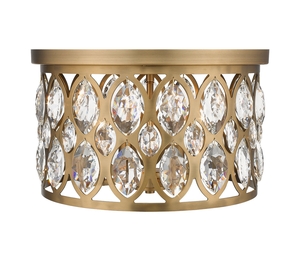 Z-Lite Canada - Four Light Flush Mount - Dealey - Heirloom Brass- Union Lighting Luminaires Decor