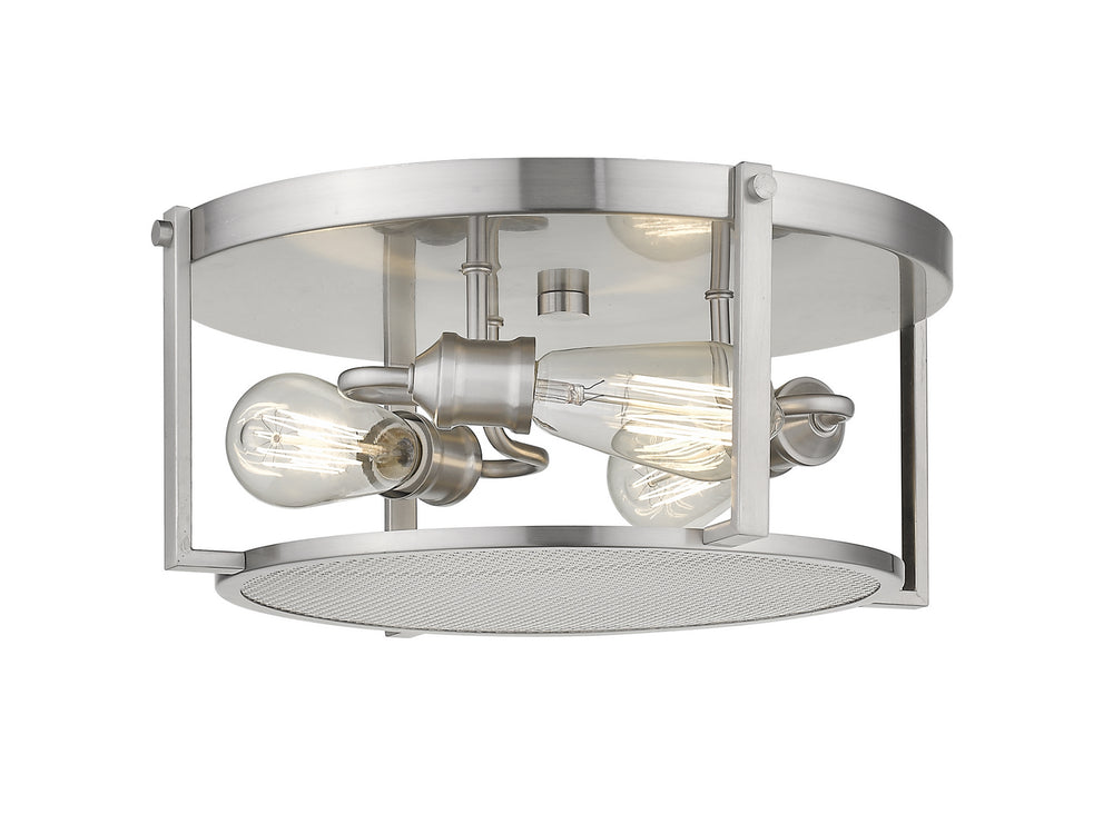 Z-Lite Canada - Three Light Flush Mount - Halcyon - Brushed Nickel- Union Lighting Luminaires Decor