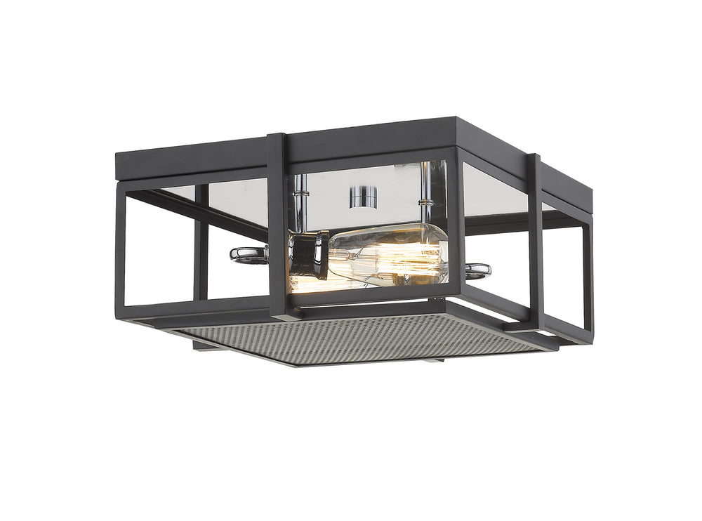 Z-Lite Canada - Two Light Flush Mount - Halcyon - Matte Black + Chrome- Union Lighting Luminaires Decor