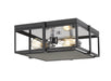 Z-Lite Canada - Three Light Flush Mount - Halcyon - Matte Black + Chrome- Union Lighting Luminaires Decor