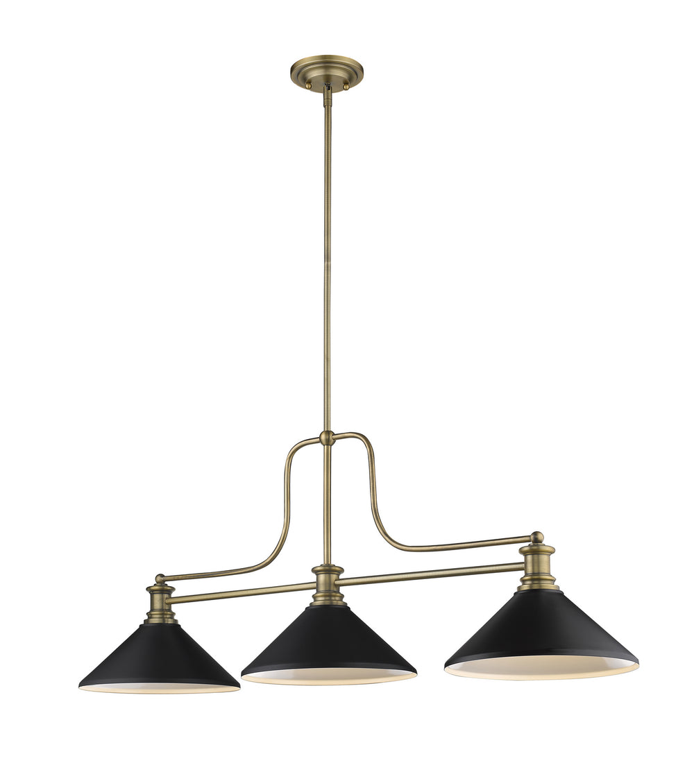 Z-Lite Canada - Three Light Billiard - Melange - Heritage Brass- Union Lighting Luminaires Decor