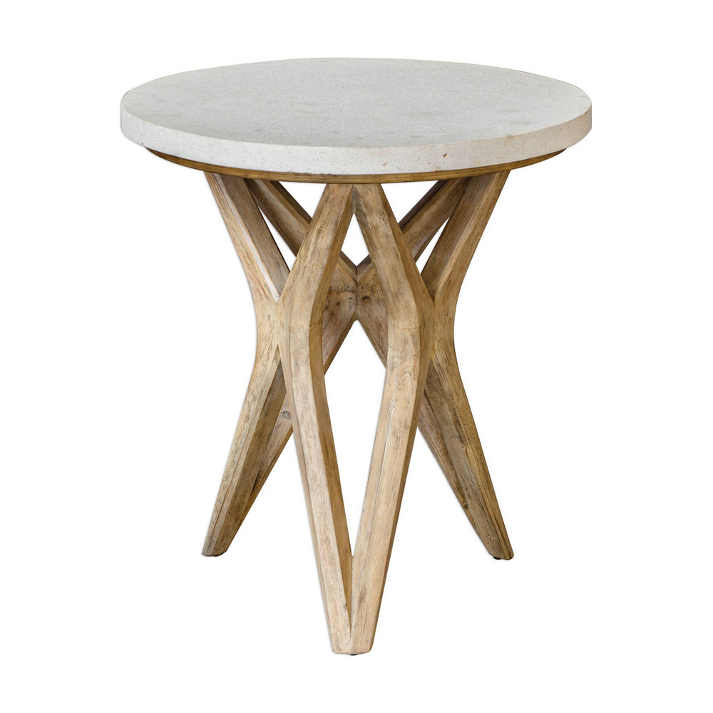 Uttermost - Accent Table - Marnie - Mixed Woods With An Natural Ivory- Union Lighting Luminaires Decor