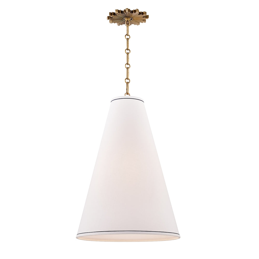 Hudson Valley Canada - One Light Pendant - Worth - Aged Brass- Union Lighting Luminaires Decor
