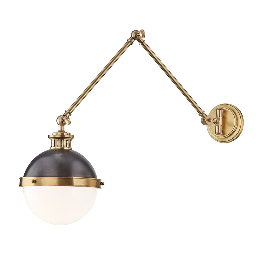 Hudson Valley Canada - One Light Swing Arm Wall Sconce - Latham - Aged/Antique Distressed Bronze- Union Lighting Luminaires Decor