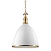 Hudson Valley Canada - One Light Pendant - Viceroy - White/Aged Brass- Union Lighting Luminaires Decor