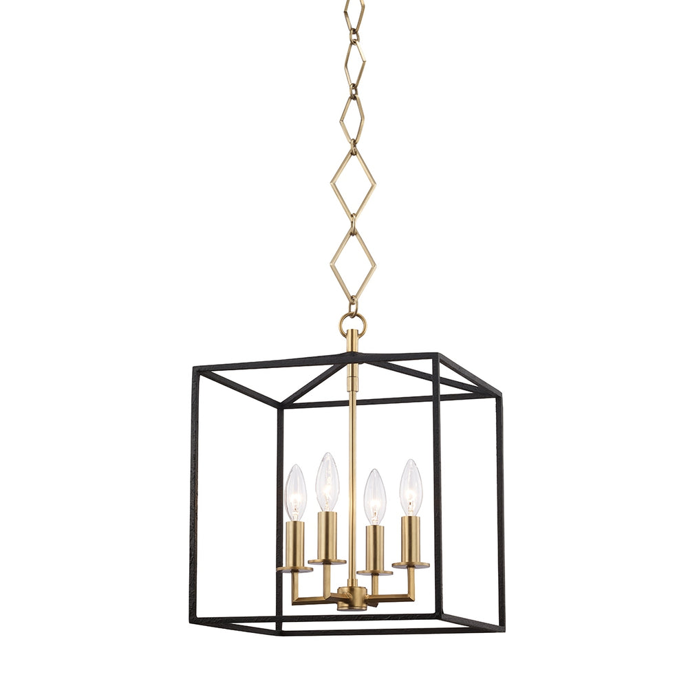 Hudson Valley Canada - Four Light Lantern - Richie - Aged Brass/Black- Union Lighting Luminaires Decor
