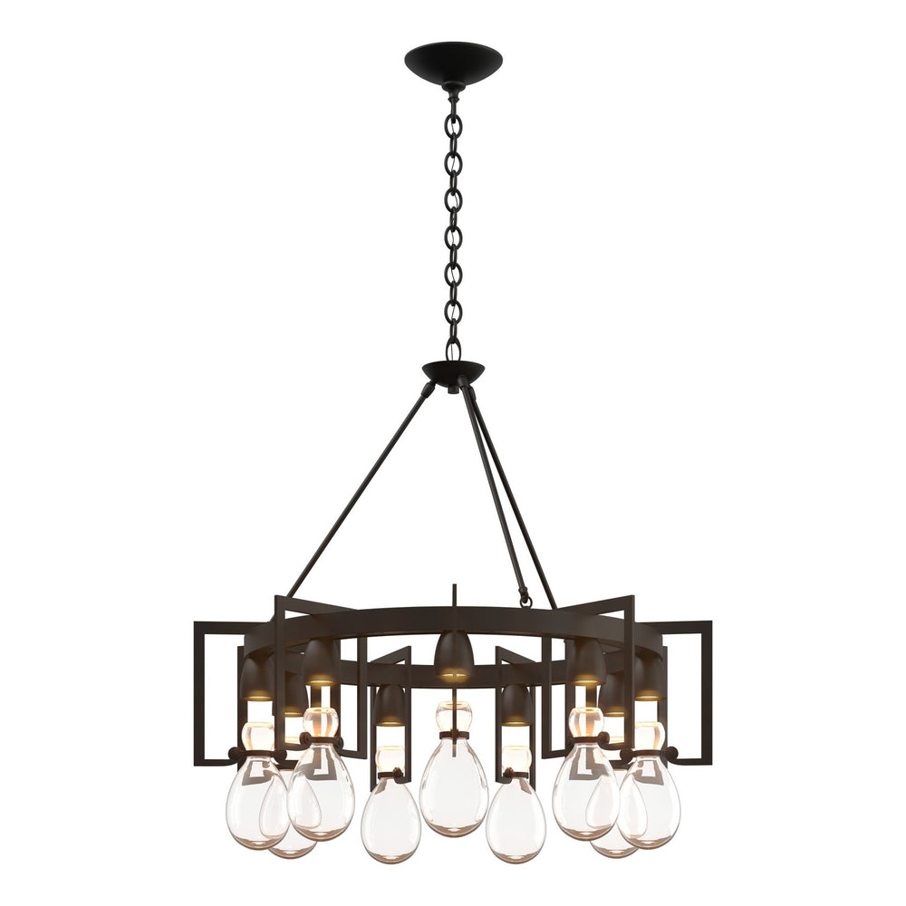 Hubbardton Forge - Nine Light Chandelier - Apothecary - Black- Union Lighting Luminaires Decor