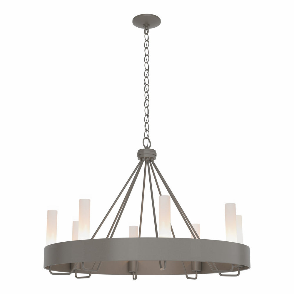 Hubbardton Forge - Eight Light Chandelier - Banded - Dark Smoke- Union Lighting Luminaires Decor