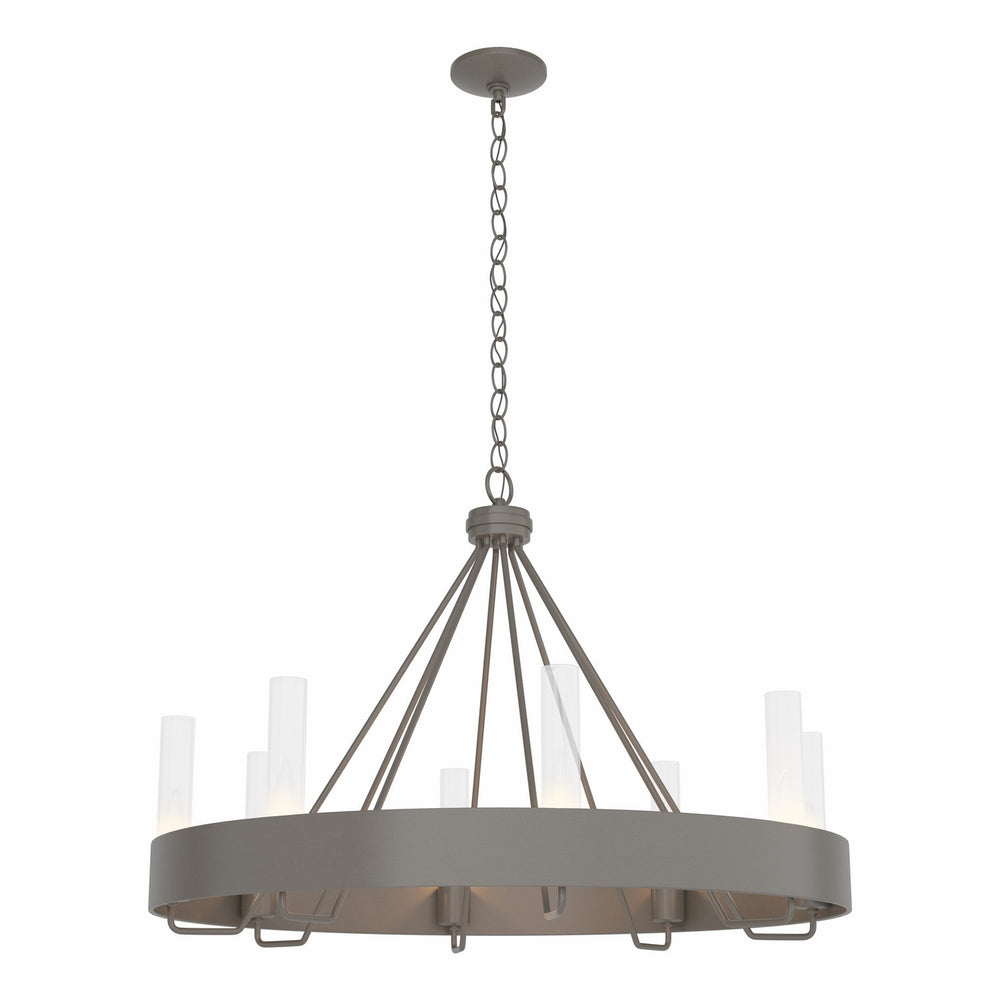 Hubbardton Forge - Eight Light Chandelier - Banded - Dark Smoke- Union Lighting Luminaires Decor