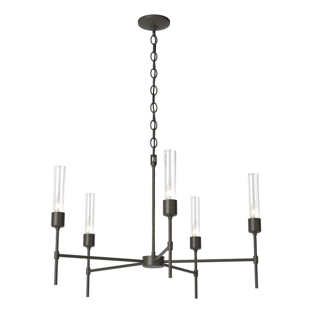 Hubbardton Forge - Five Light Chandelier - Vela - Dark Smoke- Union Lighting Luminaires Decor