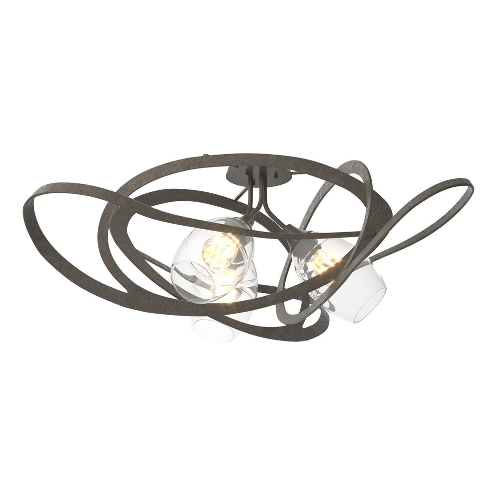 Hubbardton Forge - Three Light Semi-Flush Mount - Nest - Dark Smoke- Union Lighting Luminaires Decor