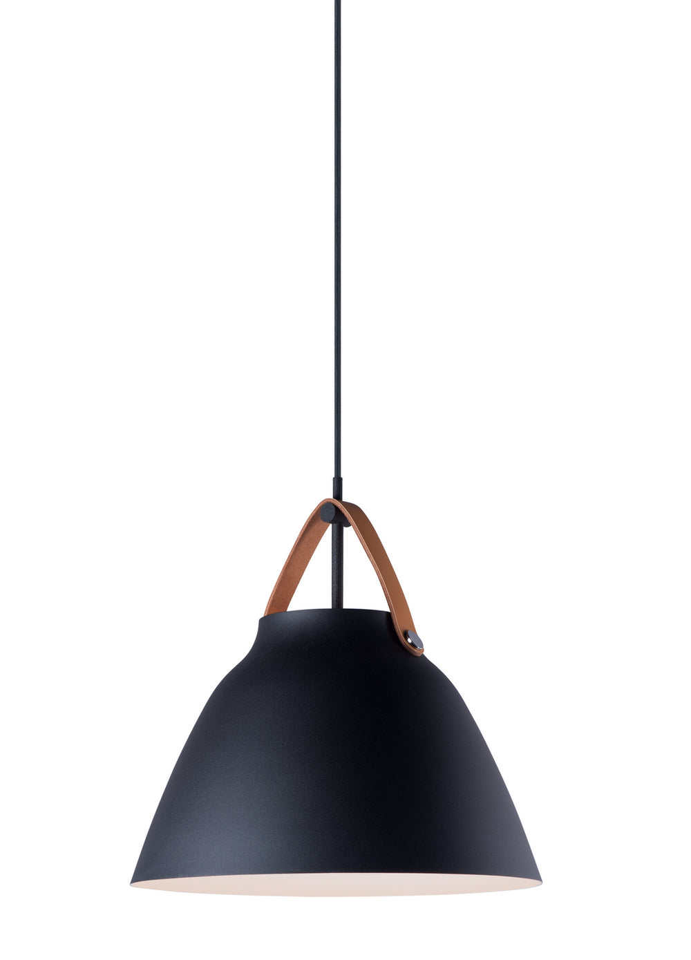 Maxim - One Light Pendant - Nordic - Tan Leather / Black- Union Lighting Luminaires Decor