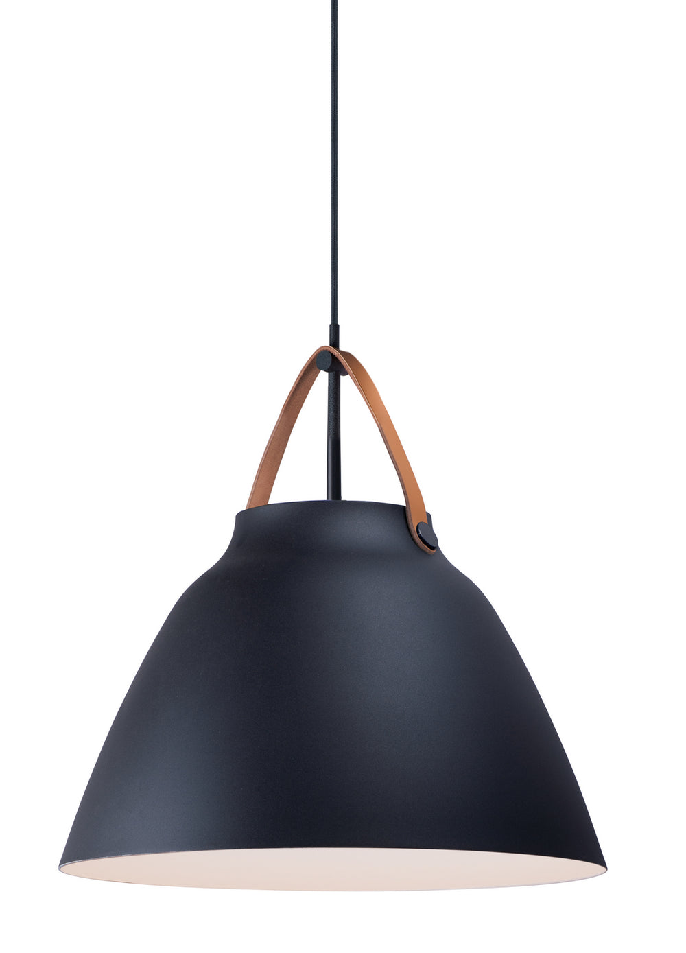 Maxim - One Light Pendant - Nordic - Tan Leather / Black- Union Lighting Luminaires Decor