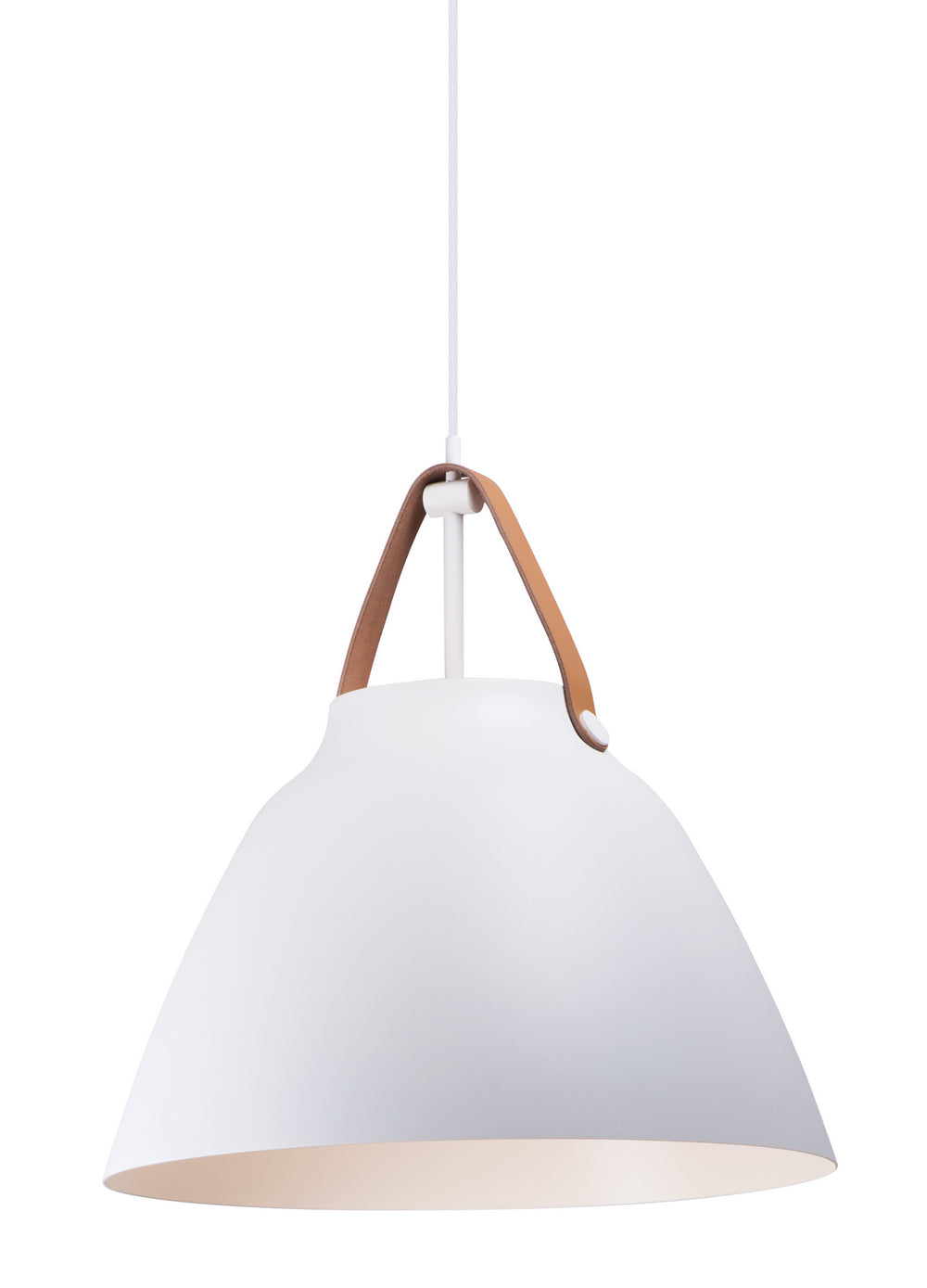 Maxim - One Light Pendant - Nordic - Tan Leather / White- Union Lighting Luminaires Decor