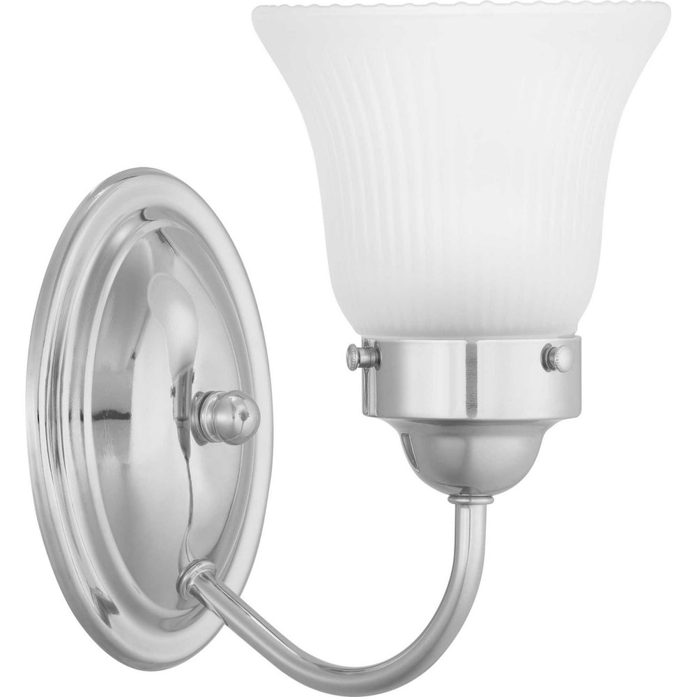 Progress Canada - One Light Bath Bracket - Fluted Glass-Etched - Polished Chrome- Union Lighting Luminaires Decor