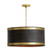 Capital Lighting - Four Light Pendant - Barrow - Galvanized Black and True Brass- Union Lighting Luminaires Decor