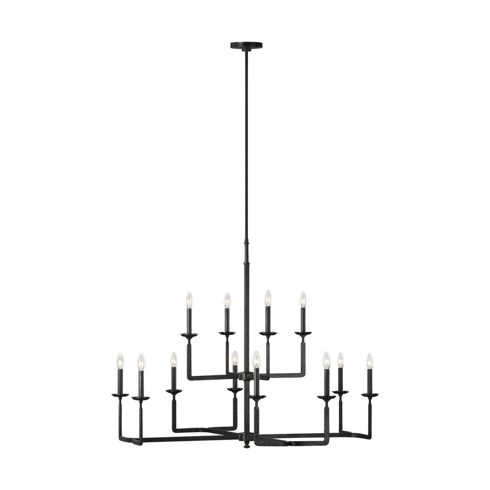 Generation Lighting Canada - 12 Light Chandelier - Ansley - Aged Iron- Union Lighting Luminaires Decor