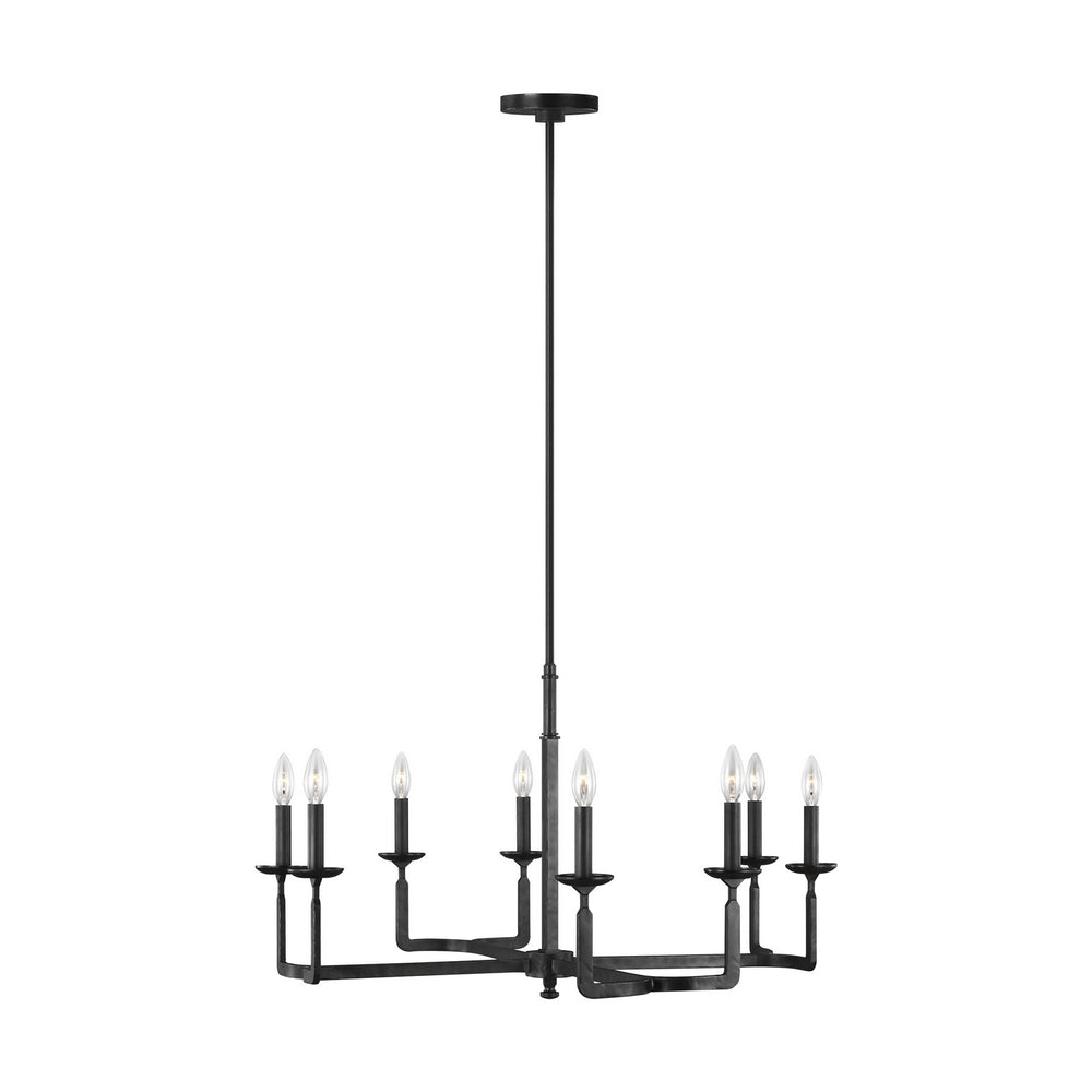 Generation Lighting Canada - Eight Light Chandelier - Ansley - Aged Iron- Union Lighting Luminaires Decor