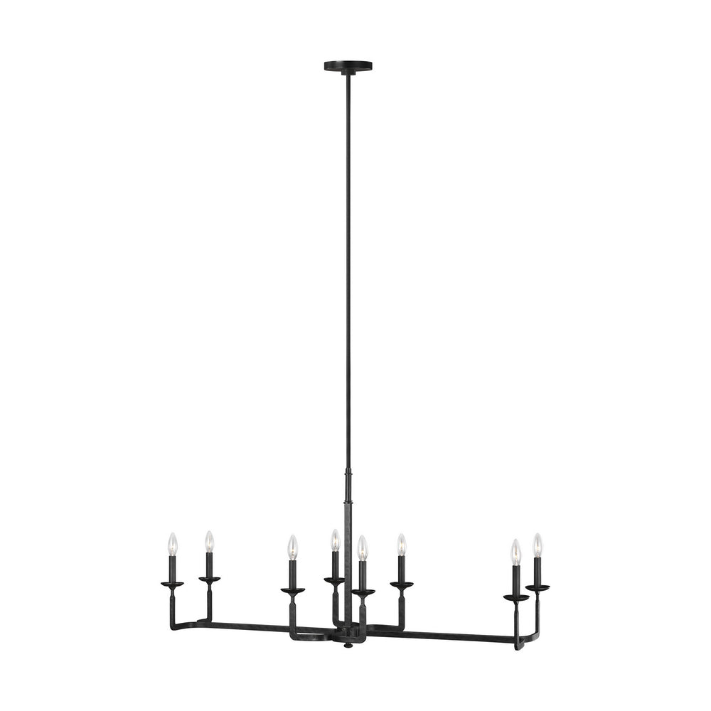 Generation Lighting Canada - Eight Light Linear Chandelier - Ansley - Aged Iron- Union Lighting Luminaires Decor
